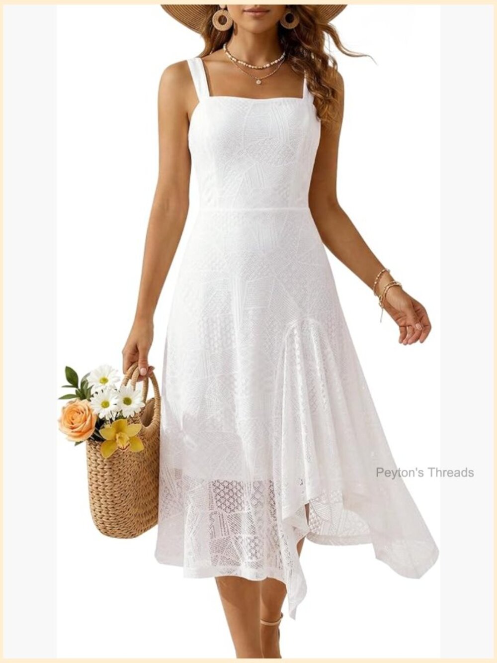 Sleeveless Lace Tea Party Dress With Asymmetrical Ruffle Hem